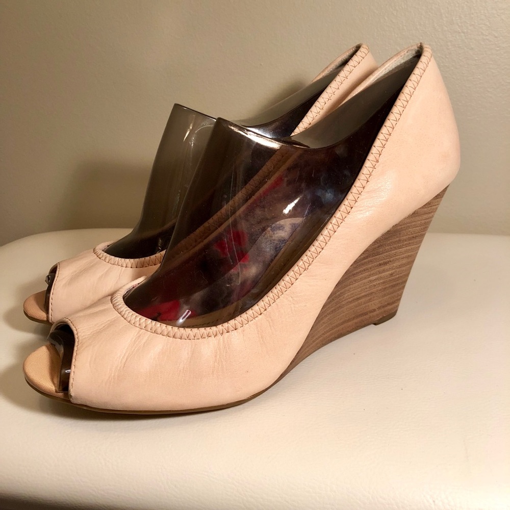 BCBGeneration Blush Peep-Toe Wedges